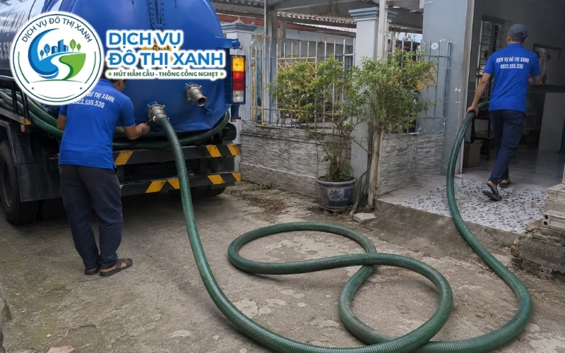 Kỹ thuật viên kiểm tra cặn bột và mỡ khiến hầm cầu đầy sớm tại Sa Đéc