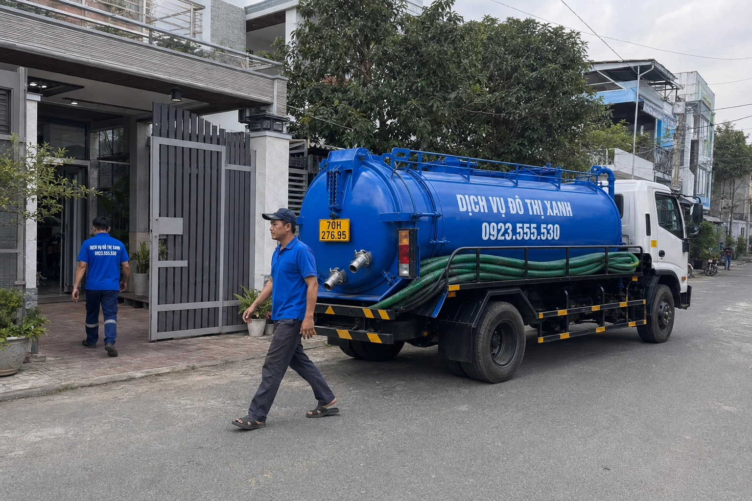 Đội xe Đô Thị Xanh trực tại khu vực Châu Thành Tây Ninh để phục vụ hộ dân đúng địa bàn