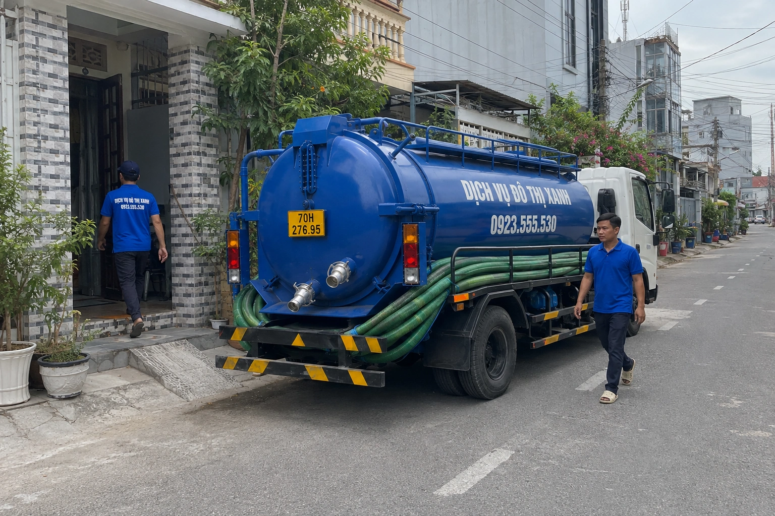 Xe bồn Đô Thị Xanh trực đúng địa bàn Tân Châu Tây Ninh để phục vụ hộ dân trong vùng
