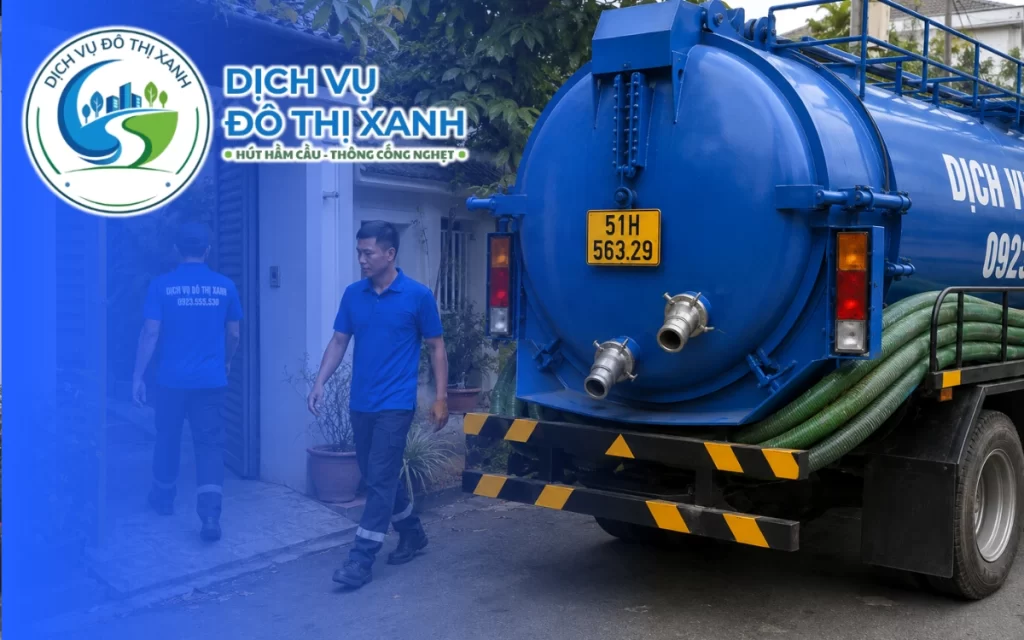 Hút hầm cầu Bình Chánh, Đô Thị Xanh phục vụ các tuyến khu vực 24/7