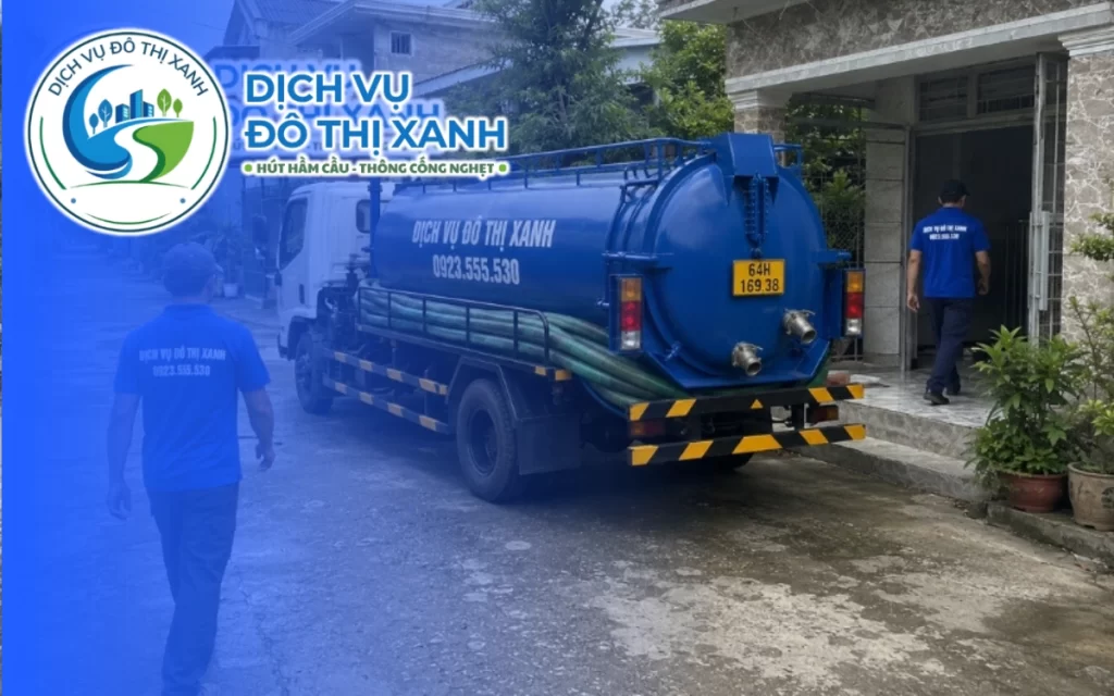 Hút hầm cầu Bình Minh, Đô Thị Xanh có 2 đội xe túc trực và xử lý gọn