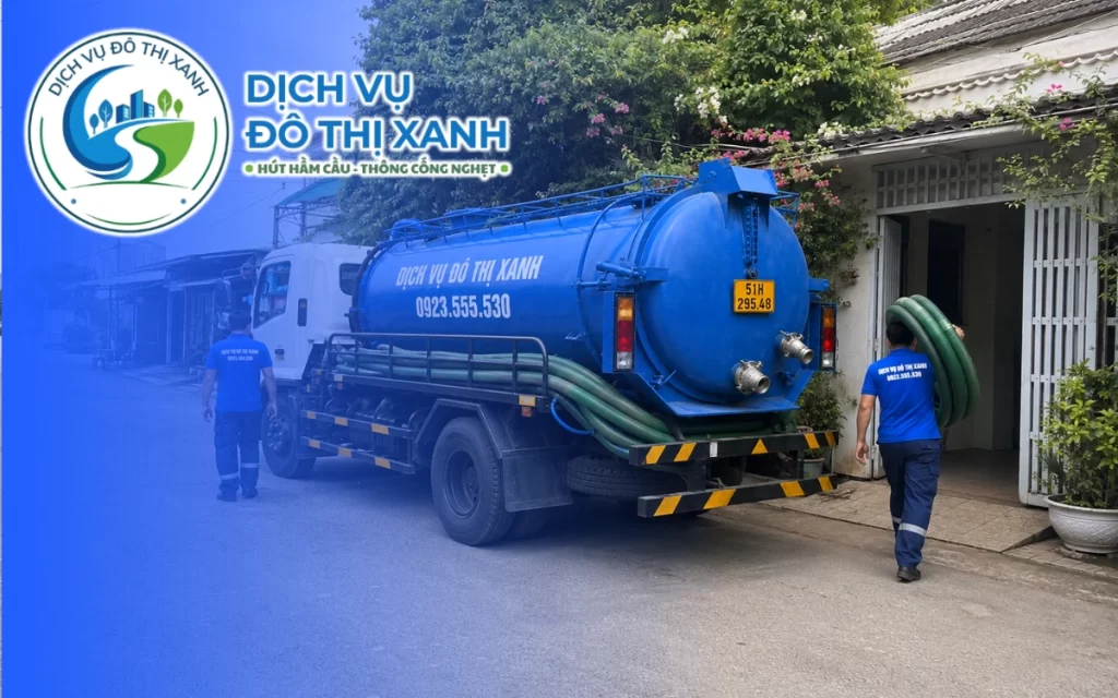 Hút hầm cầu Bình Tân, hầm lớn phải tính trước số chuyến 1 Hút hầm cầu Bình Tân, Đô Thị Xanh phục vụ khu nhà trọ 24/7