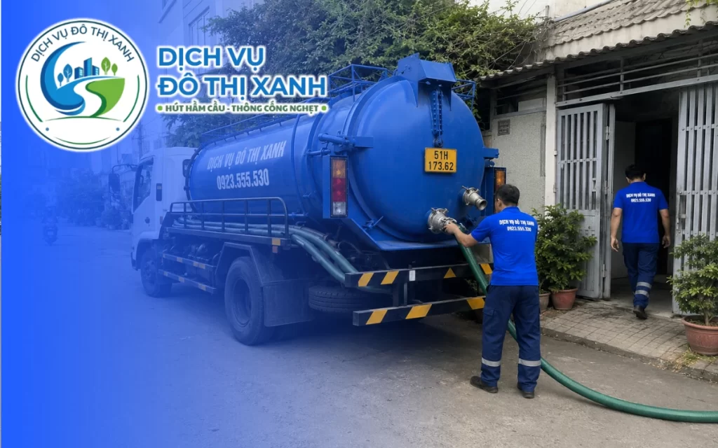 Hút hầm cầu Cần Giờ, Đô Thị Xanh phục vụ cả khu vực xã đảo 24/7