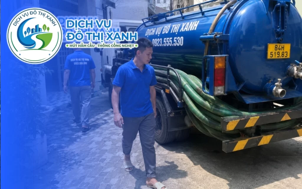 Hút hầm cầu Càng Long, Đô Thị Xanh có mặt sau 45 phút