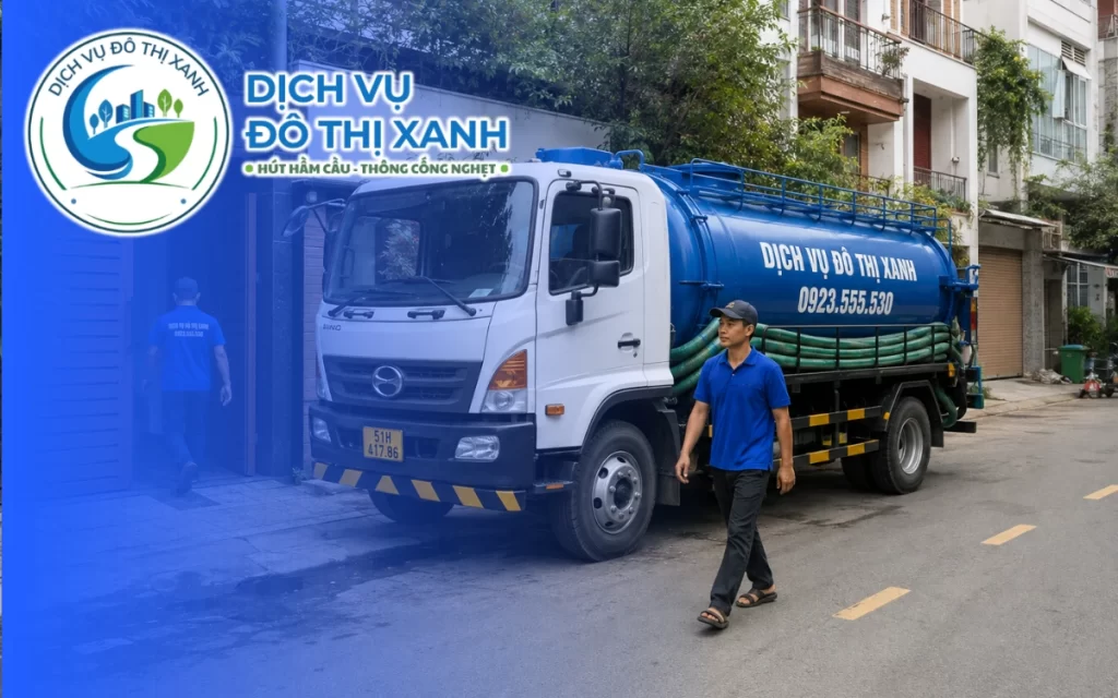 Hút hầm cầu Củ Chi, Đô Thị Xanh phục vụ cả các xã xa 24/7