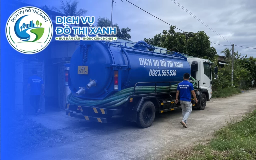 Hút hầm cầu Gò Công Đông, Đô Thị Xanh phục vụ 4 xã khu vực ven biển