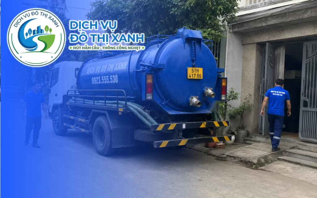 Hút hầm cầu Hóc Môn, Đô Thị Xanh nhận ca và hỗ trợ từ 30 phút