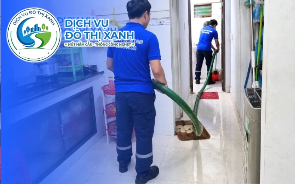 Hút hầm cầu Quận 10, Đô Thị Xanh xử lý hầm cầu tại chung cư cũ 24/7
