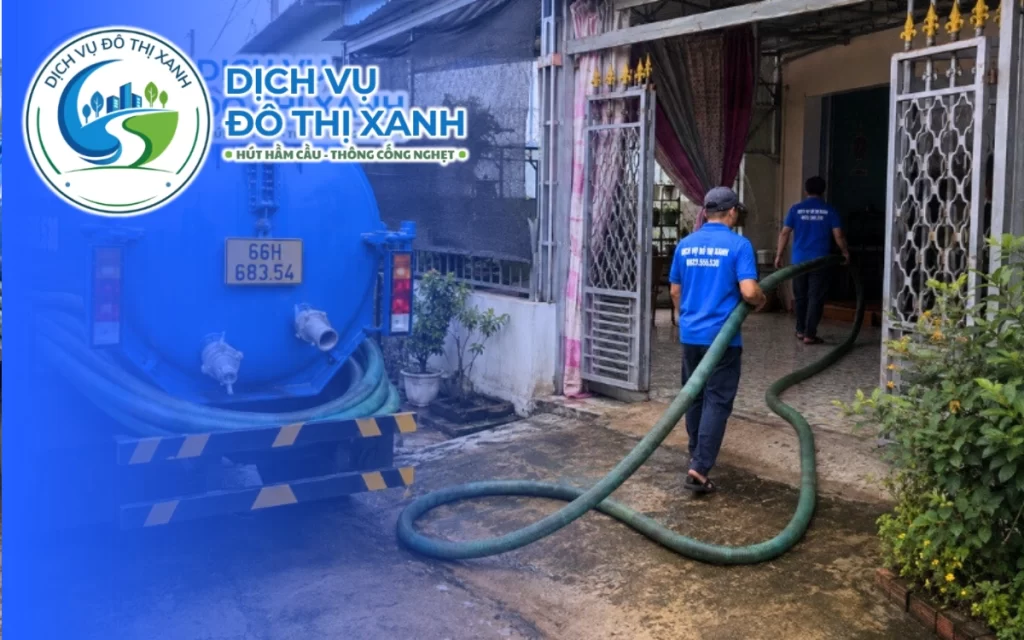 Hút hầm cầu Sa Đéc, Đô Thị Xanh xử lý gọn trong 1 buổi