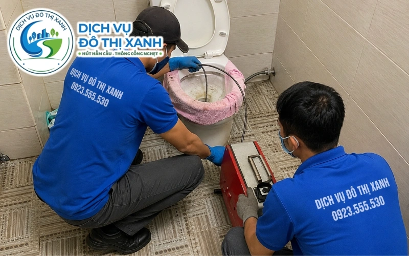 Đội thợ Đô Thị Xanh phục vụ thông bồn cầu tại các khu vực quanh Vị Thanh