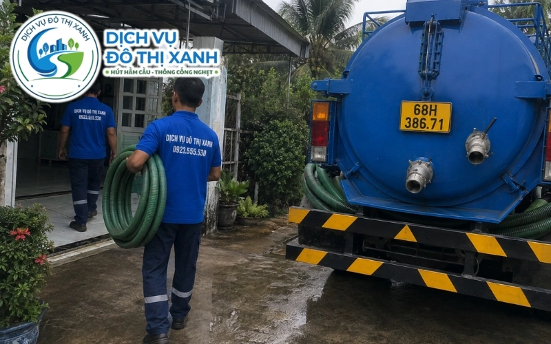 Kỹ thuật viên Đô Thị Xanh kiểm tra hầm cầu cũ bị nước mặn xâm nhập tại An Biên