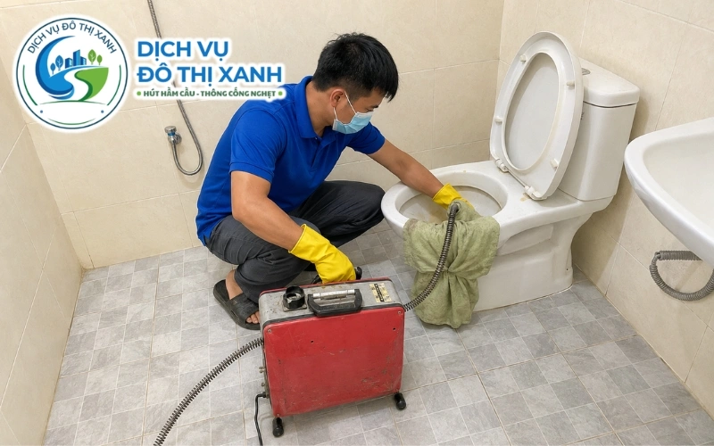 Thông bồn cầu Thạnh Hóa, Đô Thị Xanh cứu bồn ố phèn 24/7 11 Nhân viên Đô Thị Xanh phục vụ thông bồn cầu tại bốn xã khu vực Thạnh Hóa