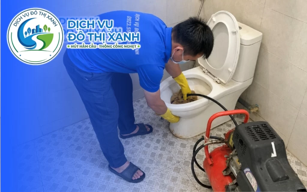 Thông bồn cầu Sa Đéc, Đô Thị Xanh xử lý nút bột trong một buổi