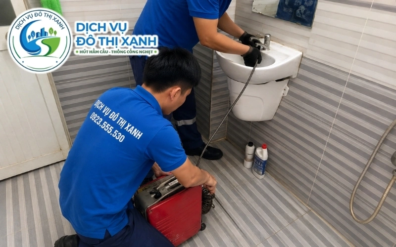 Nhân viên xử lý cống bếp homestay bị tắc trước kỳ nghỉ lễ tại Đất Mũi