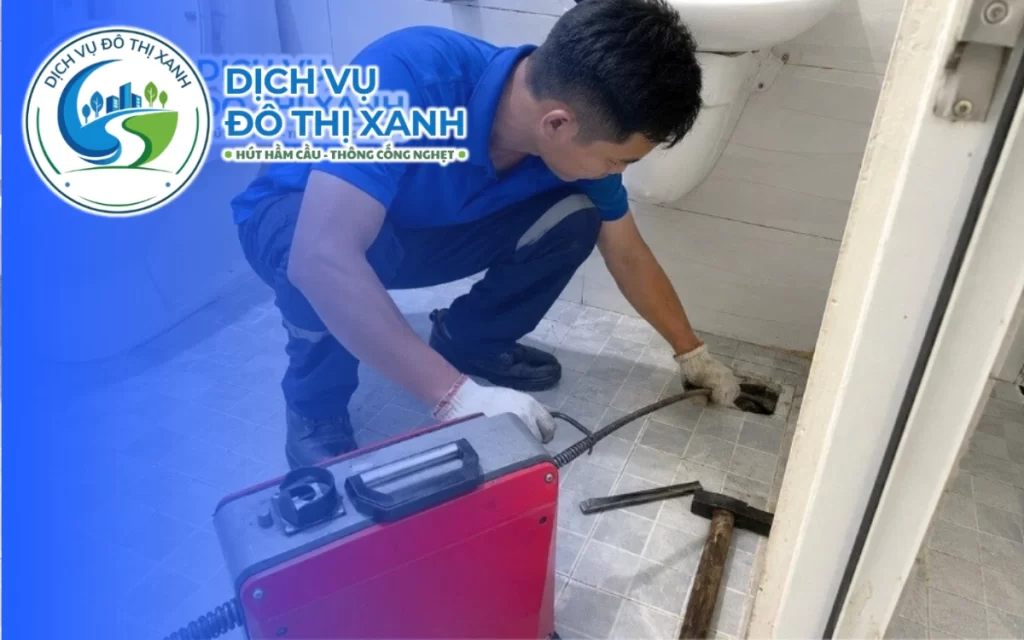 Thông cống nghẹt Kiến Tường, Đô Thị Xanh nạo vét cống khu vực chợ 24/7