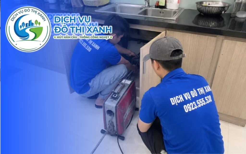 Thông cống nghẹt Lai Vung, Đô Thị Xanh cắt rễ và rửa sạch đường ống