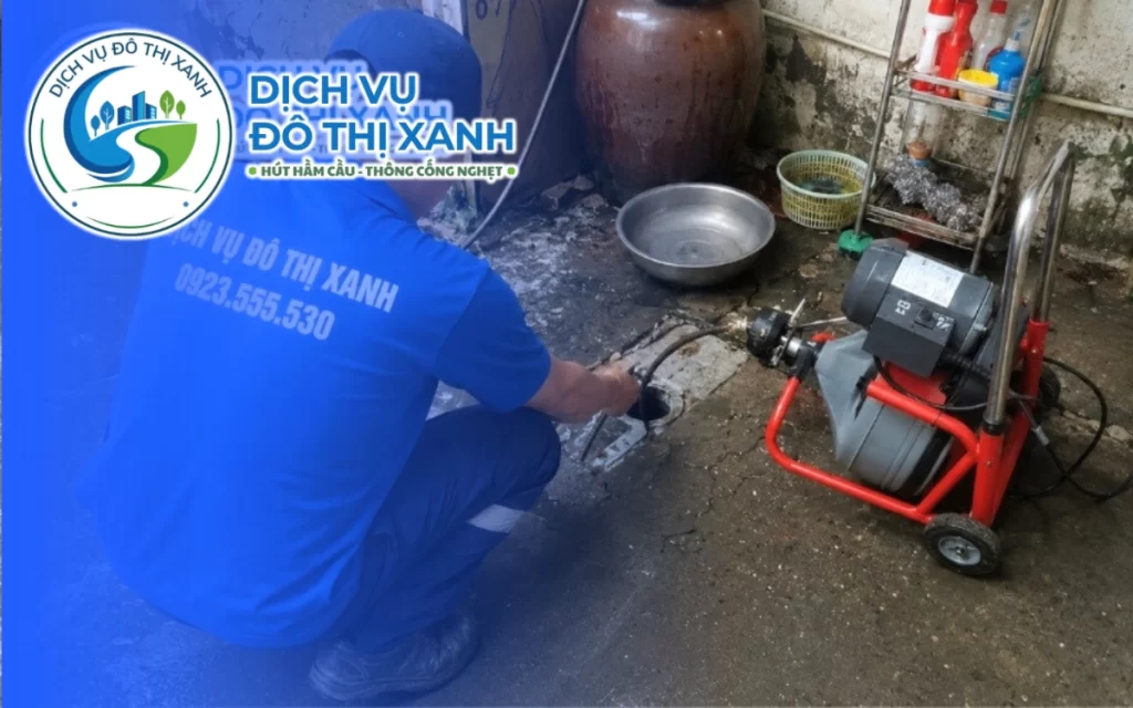 Thông cống nghẹt Mộc Hóa, Đô Thị Xanh thau rửa đường ống sau lũ 24/7