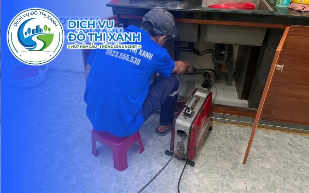 Thông cống nghẹt Ngã Năm, Đô Thị Xanh xử lý dầu mỡ bám gây tắc tận gốc 24/7