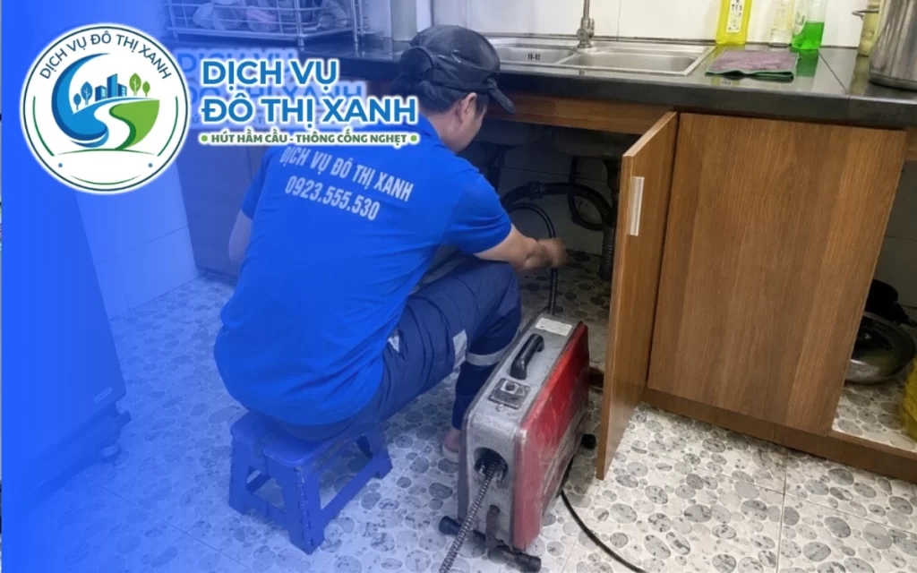 Thông cống nghẹt Vũng Liêm, Đô Thị Xanh nhận gom 3 nhà xử lý trong một buổi
