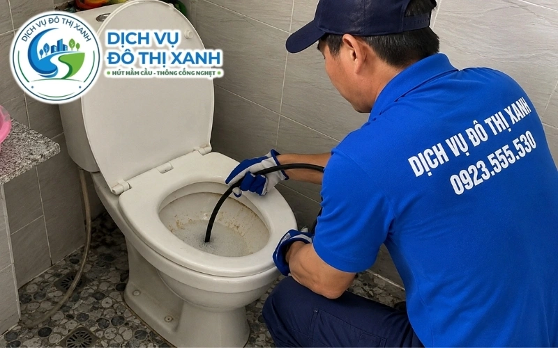 Hộ dân vệ sinh vành bồn cầu định kỳ để hạn chế cặn phèn tại U Minh