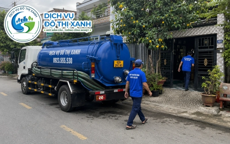 Xe hút hầm cầu Đô Thị Xanh phục vụ hộ dân Tân Thạnh theo lịch mùa vụ