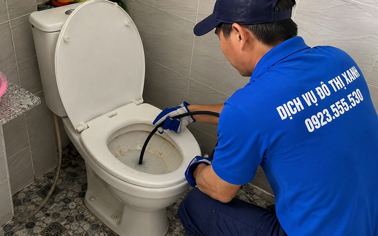 Đưa dây thông qua lòng bồn cầu